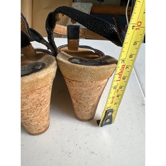 Michelle D Black Rhinestone T-Strap Sandals Shoes Womens Size 5.5 - Picture 7 of 9